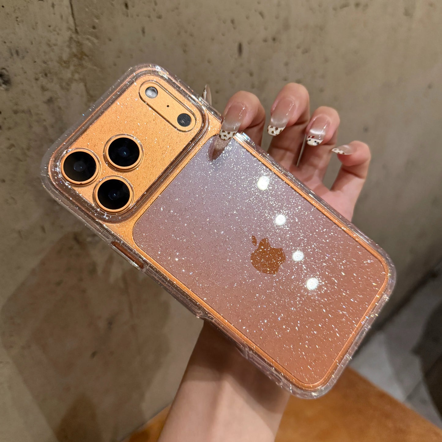 【フルグリッター】きらめく キラキラ 全面ラメ シンプル クリア スマホケース|iPhone対応 #250427