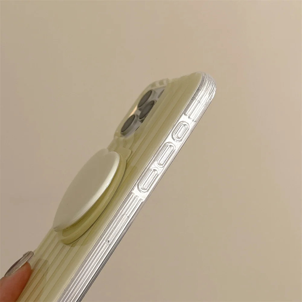 【Heart Grip Clear Stripe Case】ハートグリップクリアストライプケース|iPhone対応 #250223