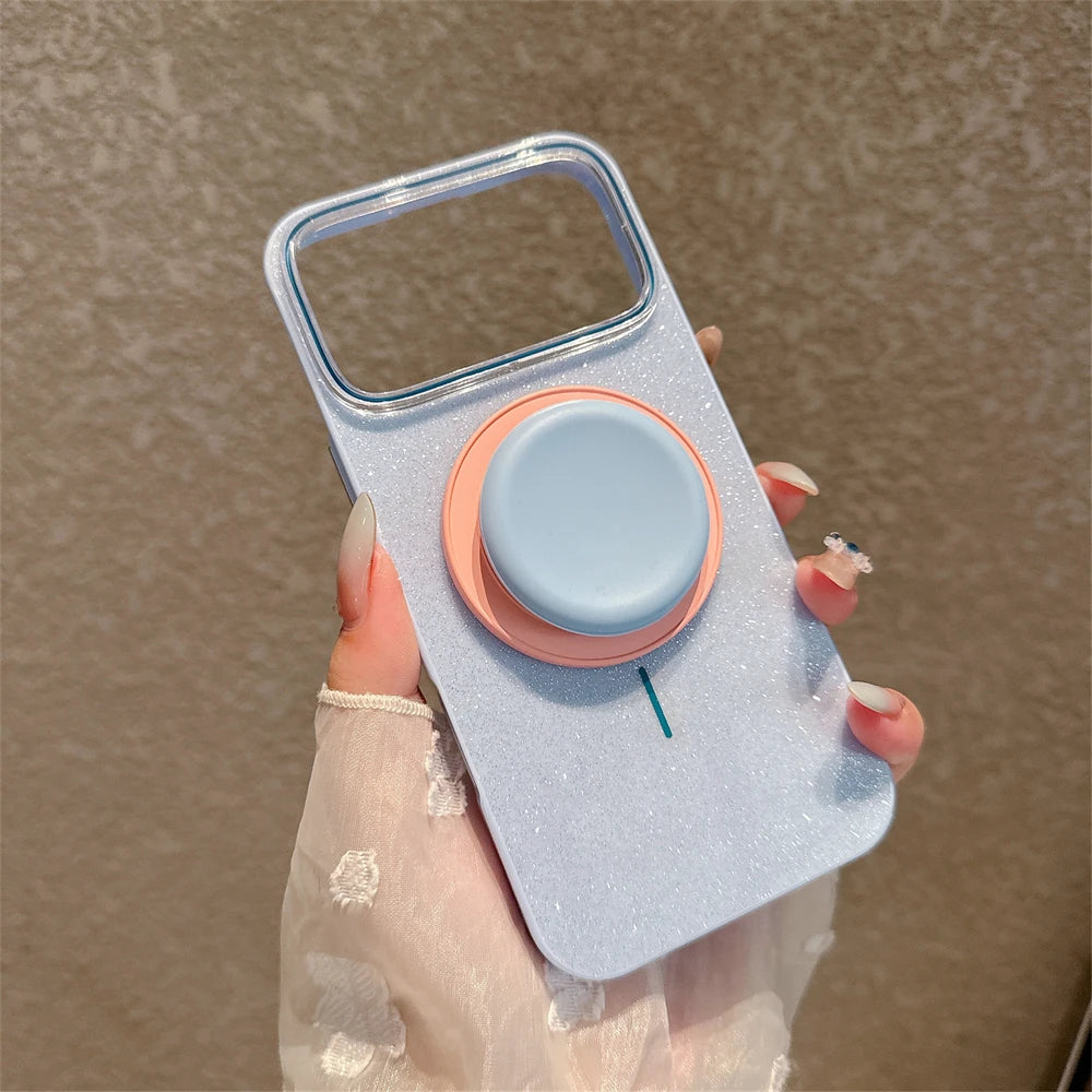 【カラーポップグリップ】キラキラ グリッター ラメ スタンド付き パステルカラー スマホケース|iPhone対応 #250311