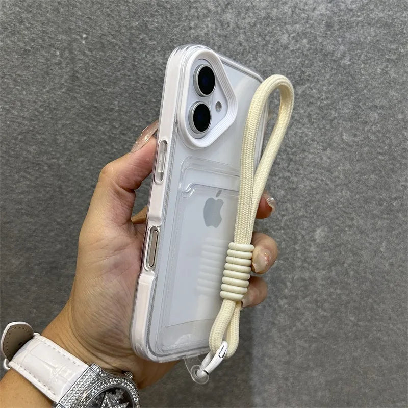 【クリア×ネオンフレーム】カード収納スマホケース|iPhone対応 #250807