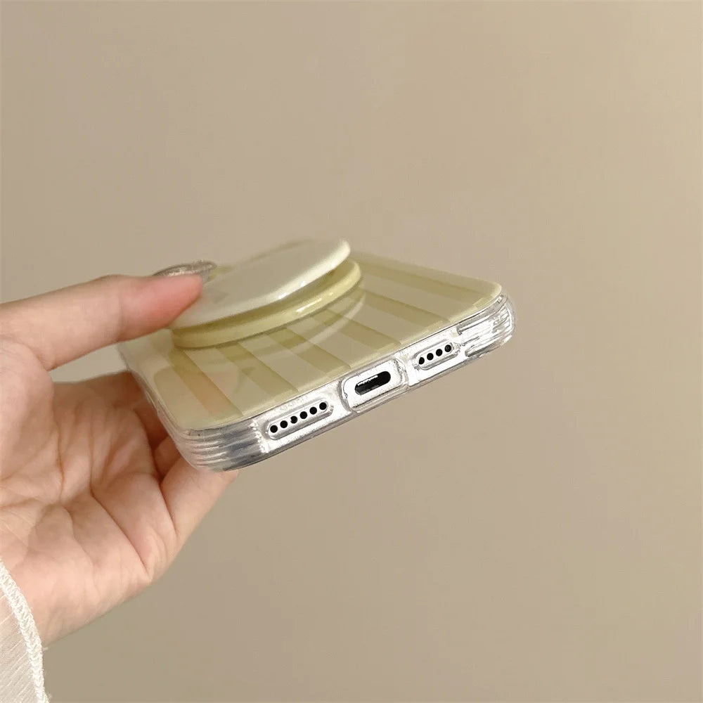 【Heart Grip Clear Stripe Case】ハートグリップクリアストライプケース|iPhone対応 #250223
