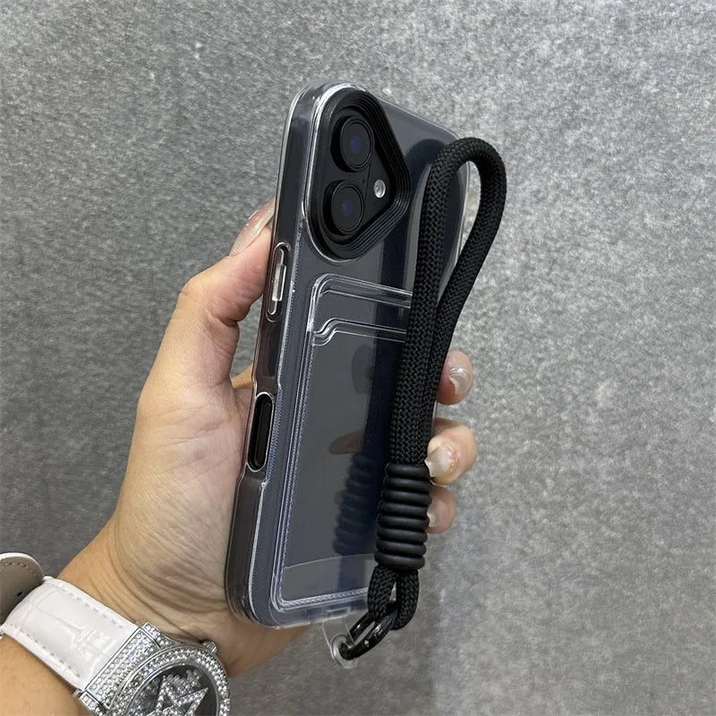 【クリア×ネオンフレーム】カード収納スマホケース|iPhone対応 #250807