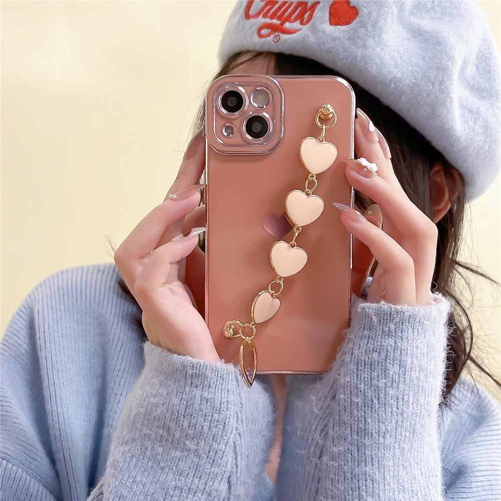 【ぷっくりハートチャーム】カラフルグロス スマホケース|iPhone対応 #250730