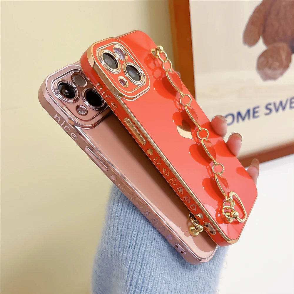 【ぷっくりハートチャーム】カラフルグロス スマホケース|iPhone対応 #250730