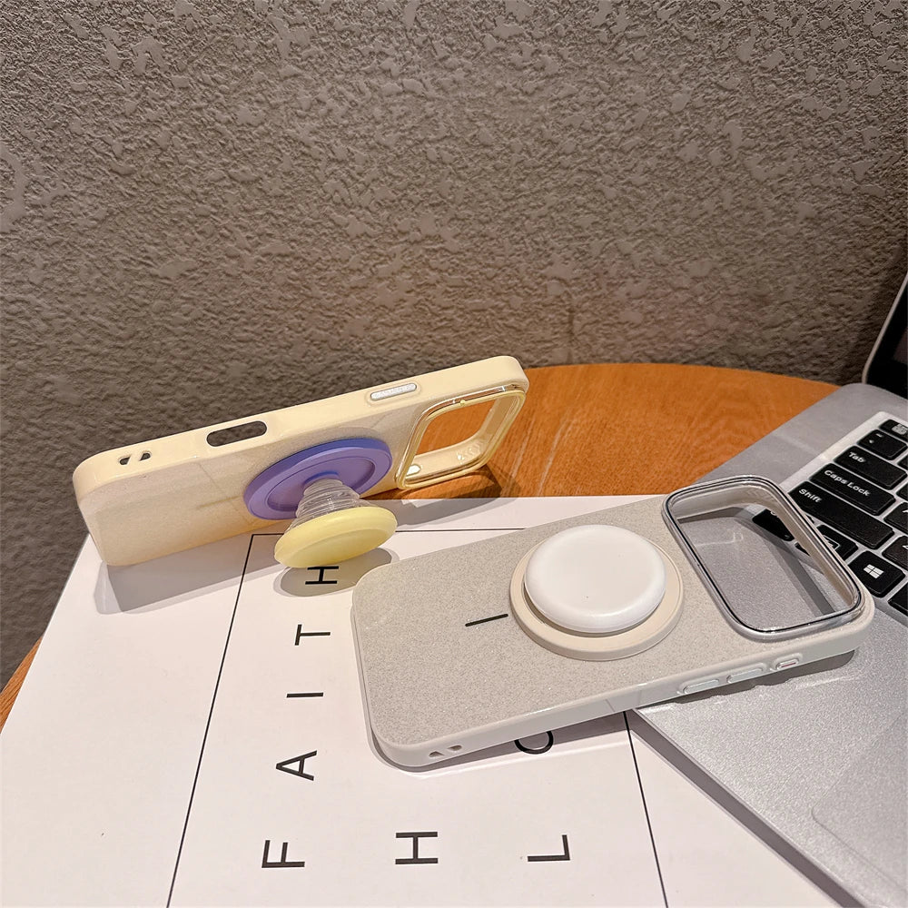 【カラーポップグリップ】キラキラ グリッター ラメ スタンド付き パステルカラー スマホケース|iPhone対応 #250311