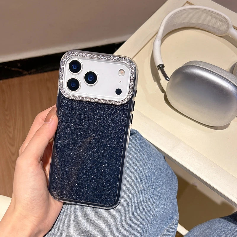 【キラキラシリーズ】ラインストーン付きグリッター スマホケース|iPhone対応 #251116