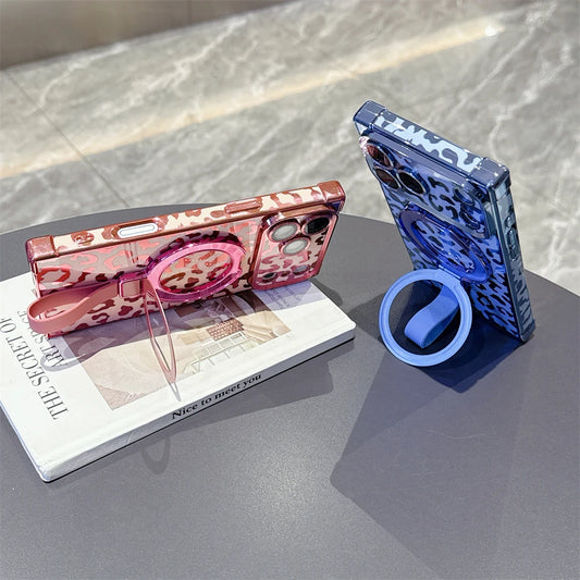 【スクエアシリーズ】ヒョウ柄 レオパード Magnet対応 iPhoneケース #260210