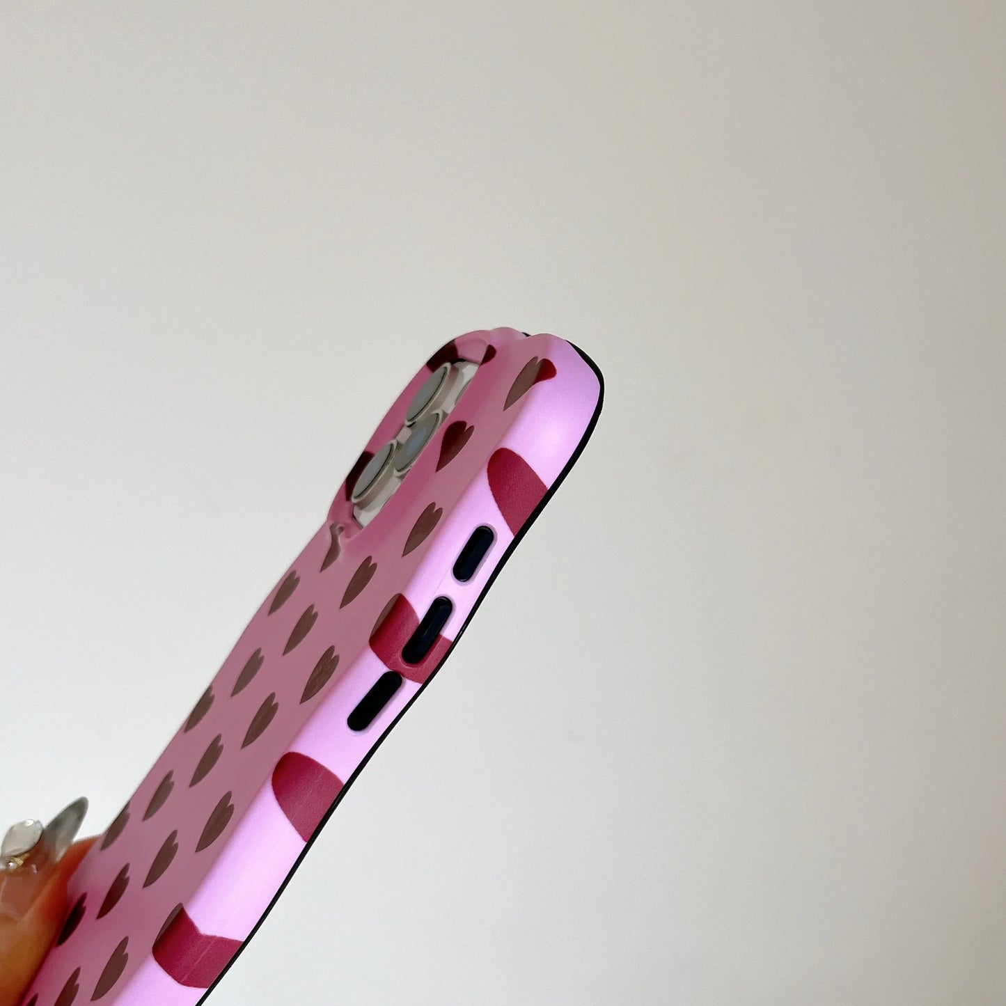 【ウェーブフレーム】マットラバー ポップハート スマホケース|iPhone対応 #250804