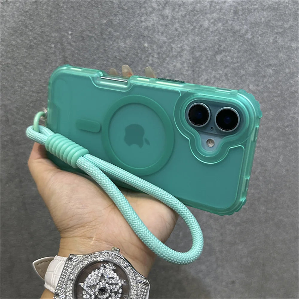 【ネオンカラー】マットクリア ロープストラップ付き スマホケース|iPhone対応 #250803