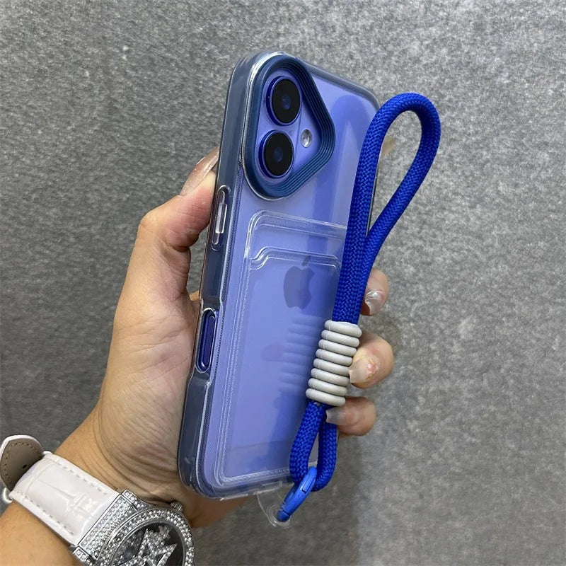 【クリア×ネオンフレーム】カード収納スマホケース|iPhone対応 #250807