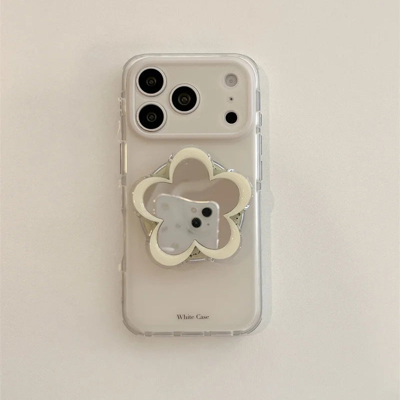 フラワーミラー グリップ付き Magnet内蔵 iPhoneケース #260620