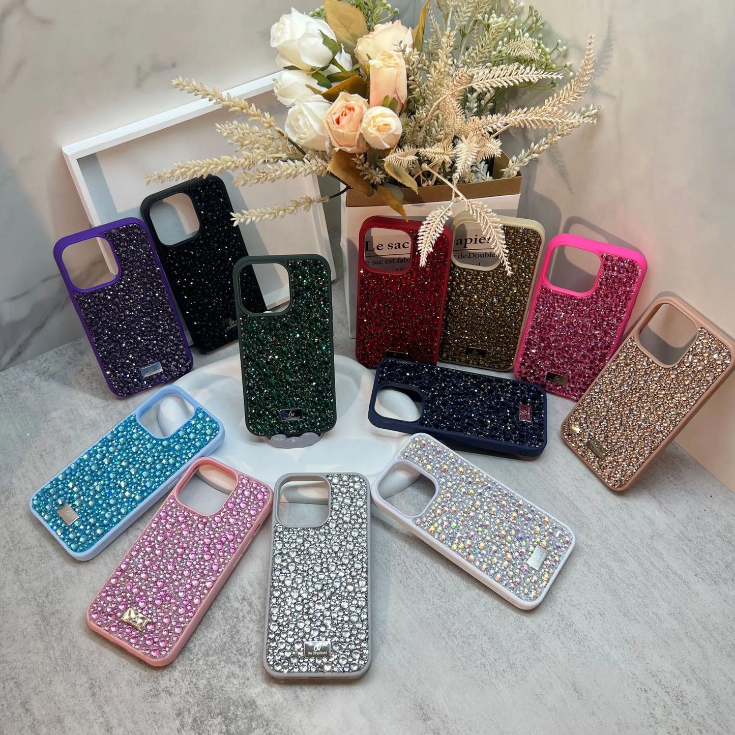 【キラキラビジューシリーズ】フルラインストーン グリッター スマホケース|iPhone対応 #260118