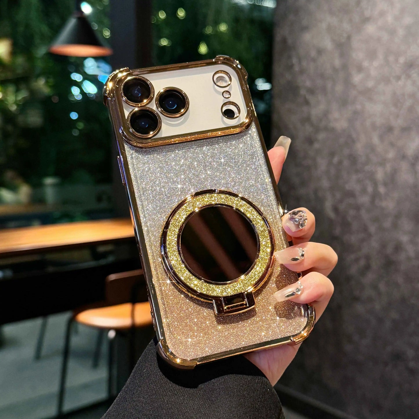 【グリッターシリーズ】キラキララメ&リングスタンド付き 高級感スマホケース|iPhone対応 #251119