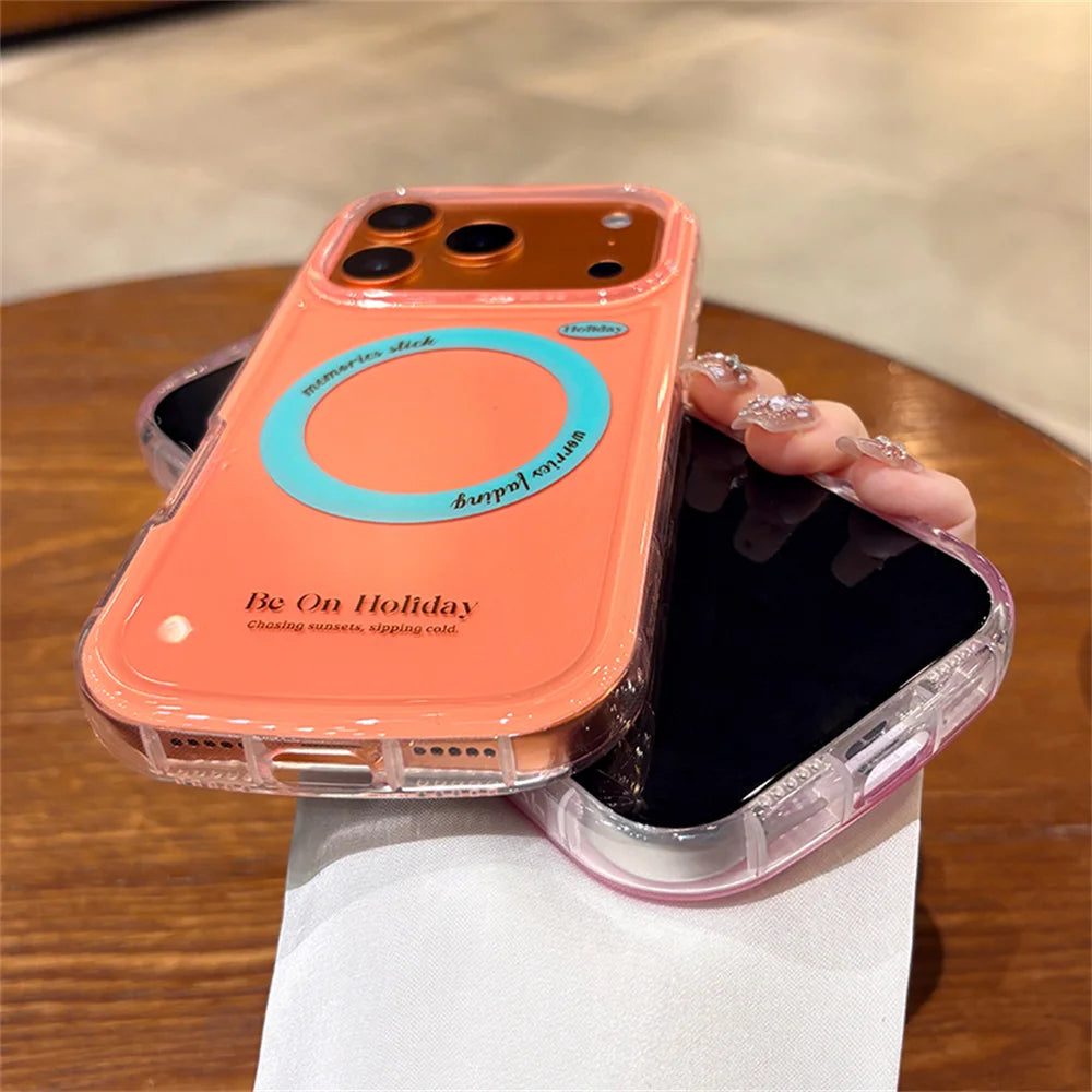 【Magsafe対応】クリア カラーポップ ロープストラップ スマホケース|iPhone対応 #250215