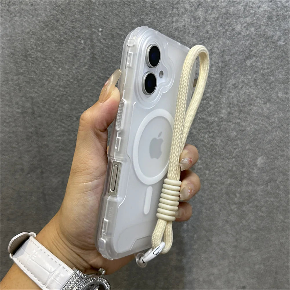 【ネオンカラー】マットクリア ロープストラップ付き スマホケース|iPhone対応 #250803