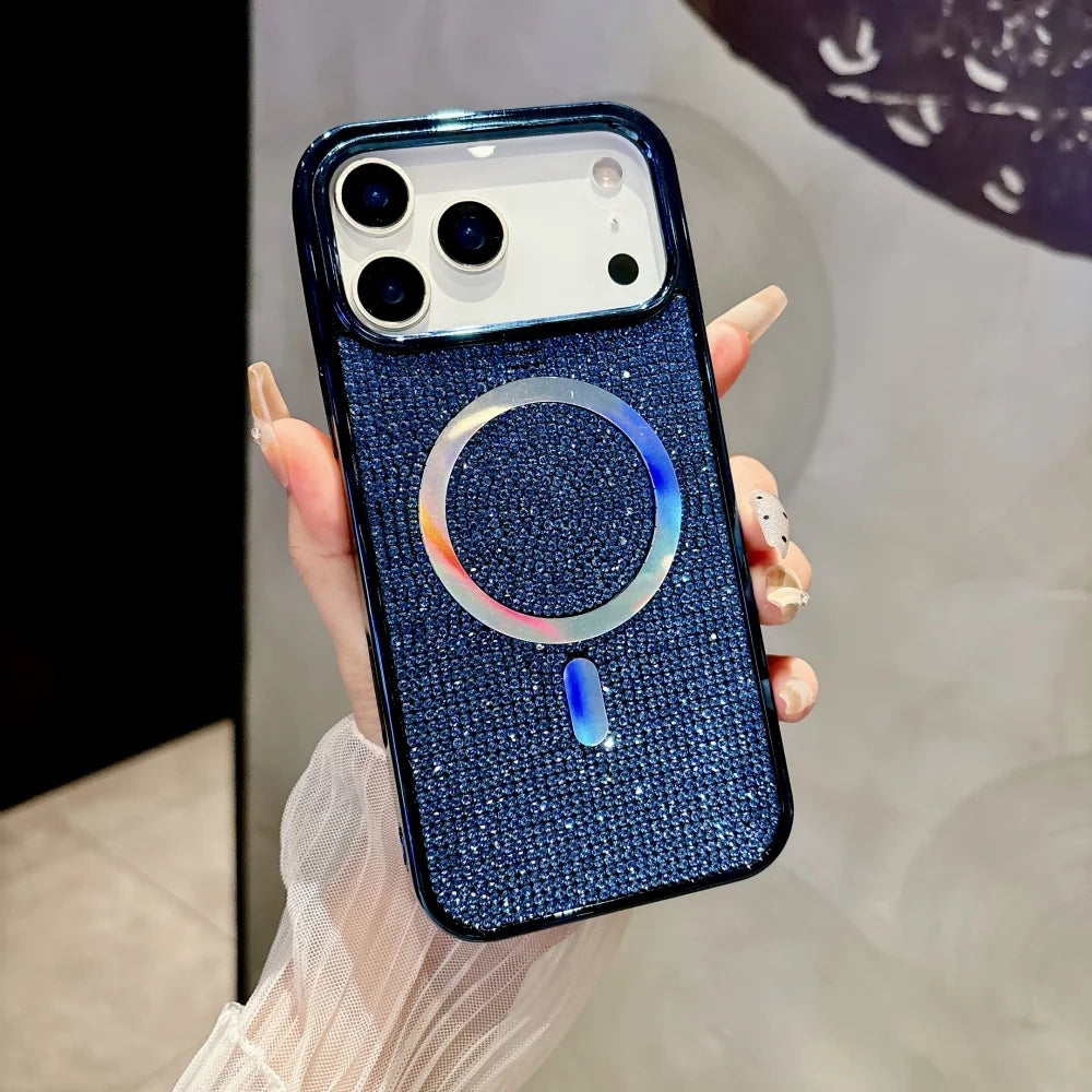【Magsafe対応】キラキラ グリッターラメ ストーン × マグネット対応 スマホケース|iPhone対応 #250319