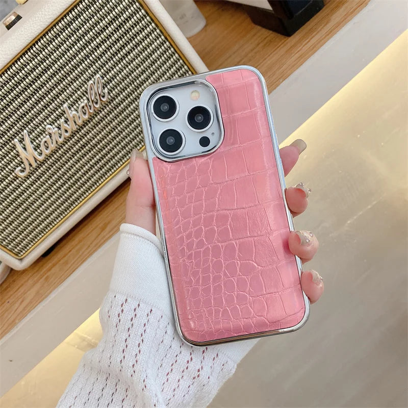 【クロコダイルシリーズ】光沢エナメル調 クロコ型押し スマホケース|iPhone対応 #250916