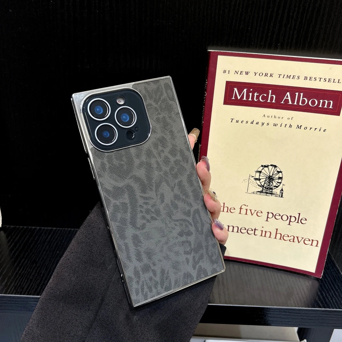 【スクエアシリーズ】 ヒョウ柄 レオパード メタリックフレーム スクエア スマホケース|iPhone対応 #250815