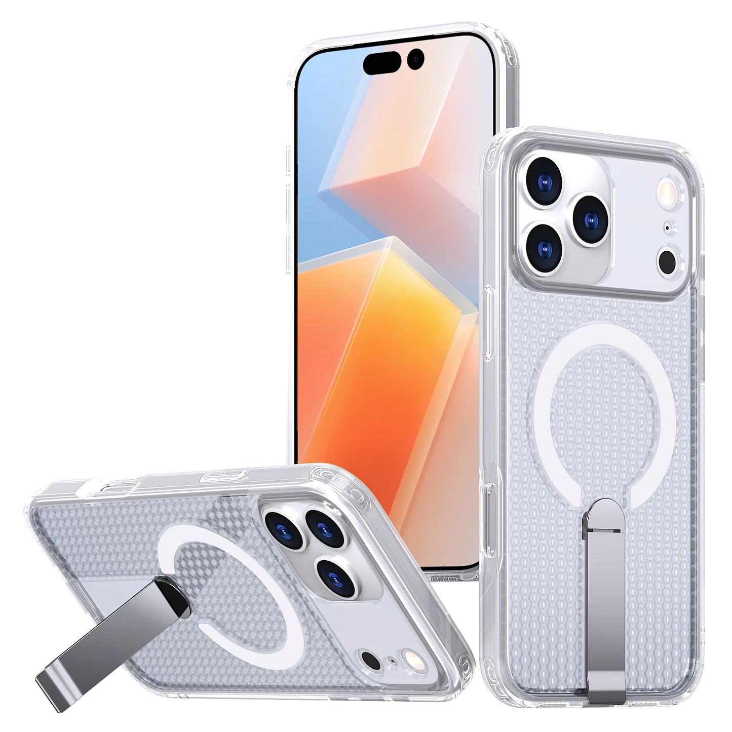 ドットメッシュ テクスチャー 折りたたみスタンド付き Magnet内蔵 iPhoneケース #260529