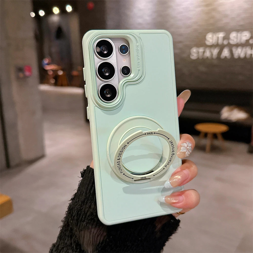 【Galaxy対応】パステルカラー スタンドリング スマホケース (全6色) マイルド・キュート スマホケース PCA #261189
