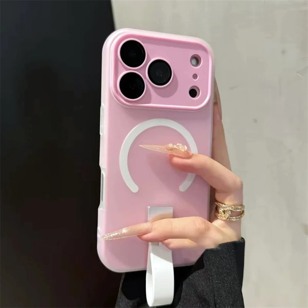 【COLORFUL PASTEL LINE】Magsafe対応 パステルリング ストラップ付きスマホケース|iPhone対応 #250227