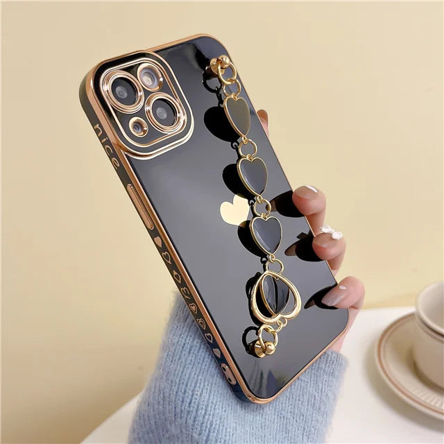 【ぷっくりハートチャーム】カラフルグロス スマホケース|iPhone対応 #250730