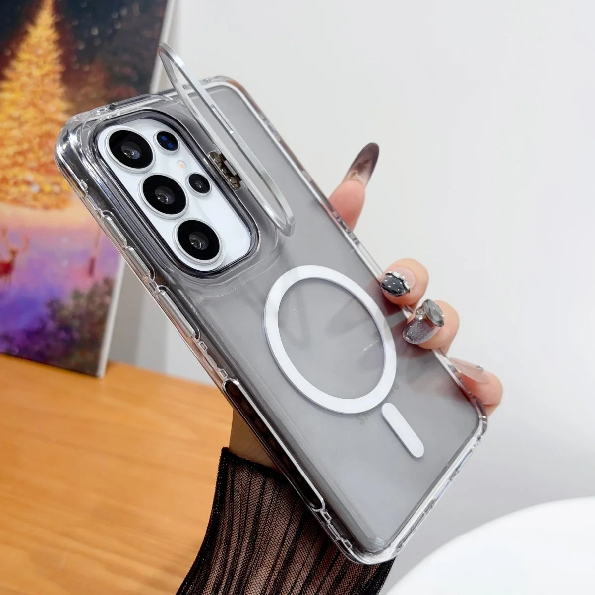 【Galaxy対応】マグネット内蔵クリアケース パステルカラー・大人かわいい・シンプル スマホケース #261092