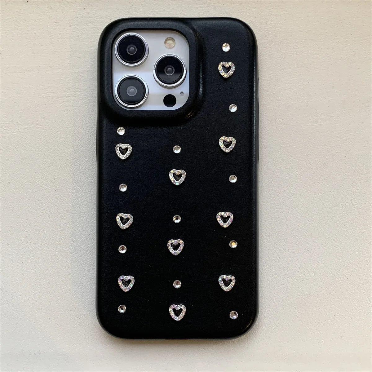 【立体パールフラワー】ジュエリー ハート スマホケース|iPhone対応 #250808
