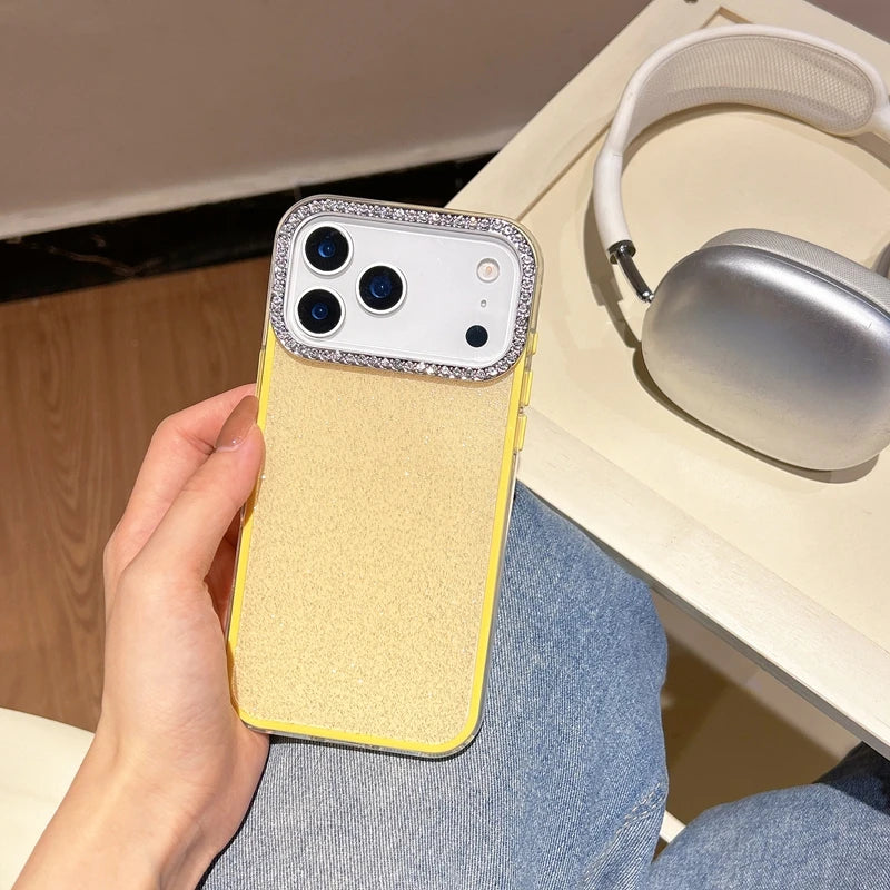 【キラキラシリーズ】ラインストーン付きグリッター スマホケース|iPhone対応 #251116
