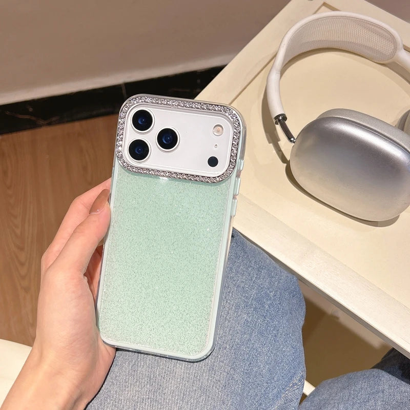 【キラキラシリーズ】ラインストーン付きグリッター スマホケース|iPhone対応 #251116