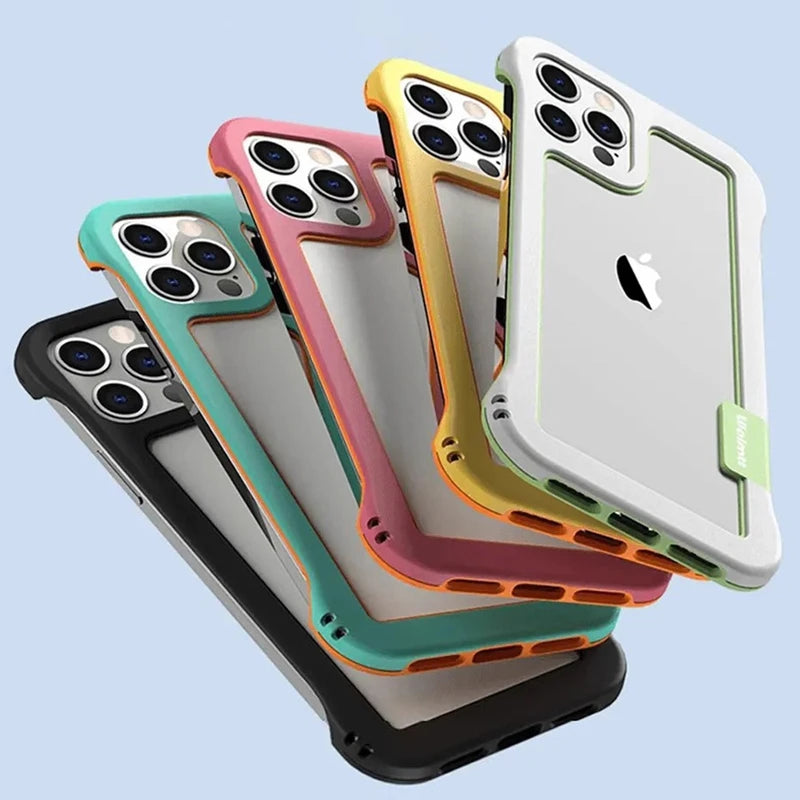 【カラフルバイカラー】クリアフレームスマホケース|iPhone対応 #250805