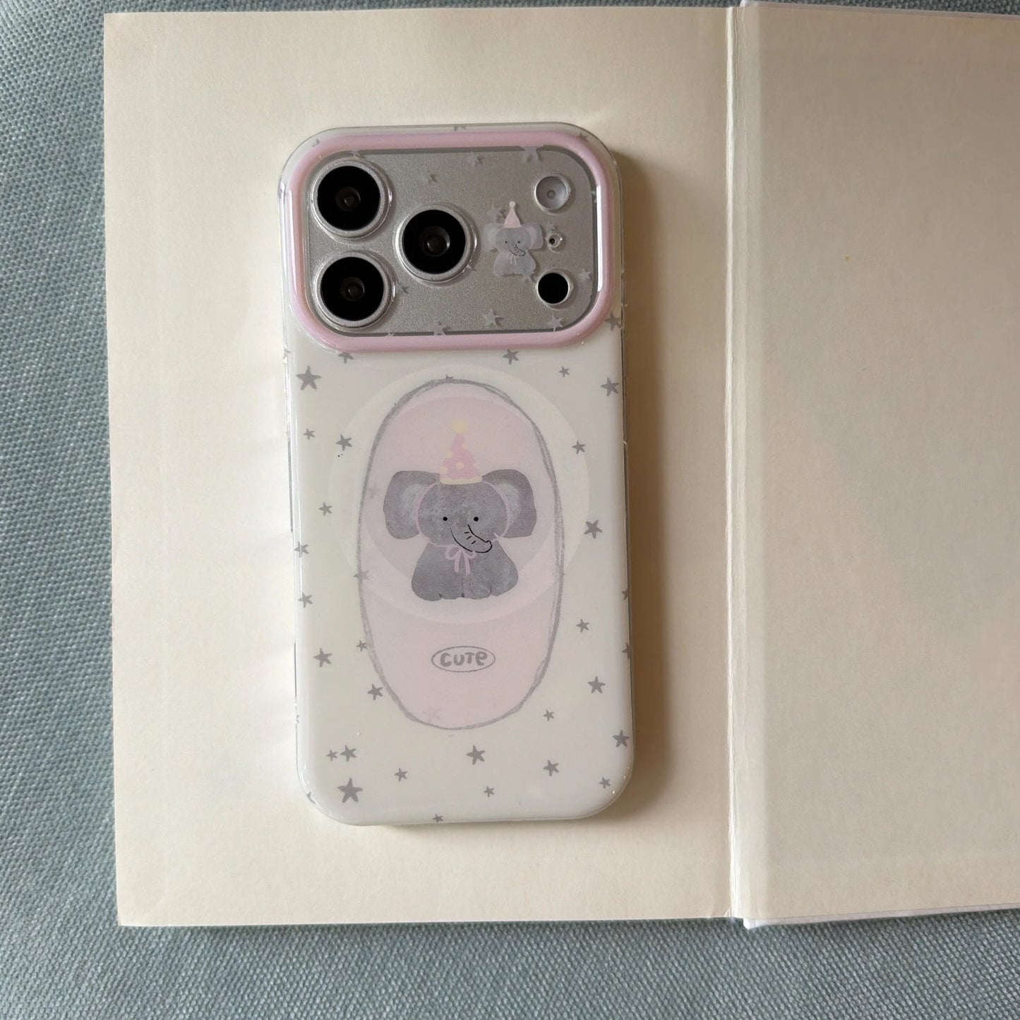 パーティーゾウ グリップ付き iPhoneケース|クリアケース・Magnet内蔵 #230927