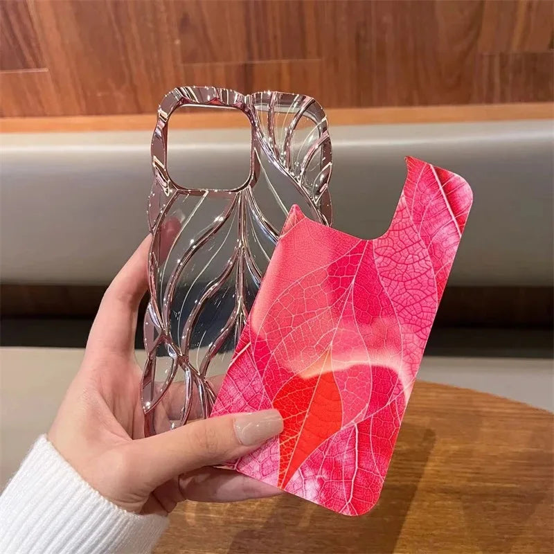 【ステンドグラス風】ラメ×立体ウェーブライン カラフル ゴールドライン スマホケース|iPhone対応 #250617