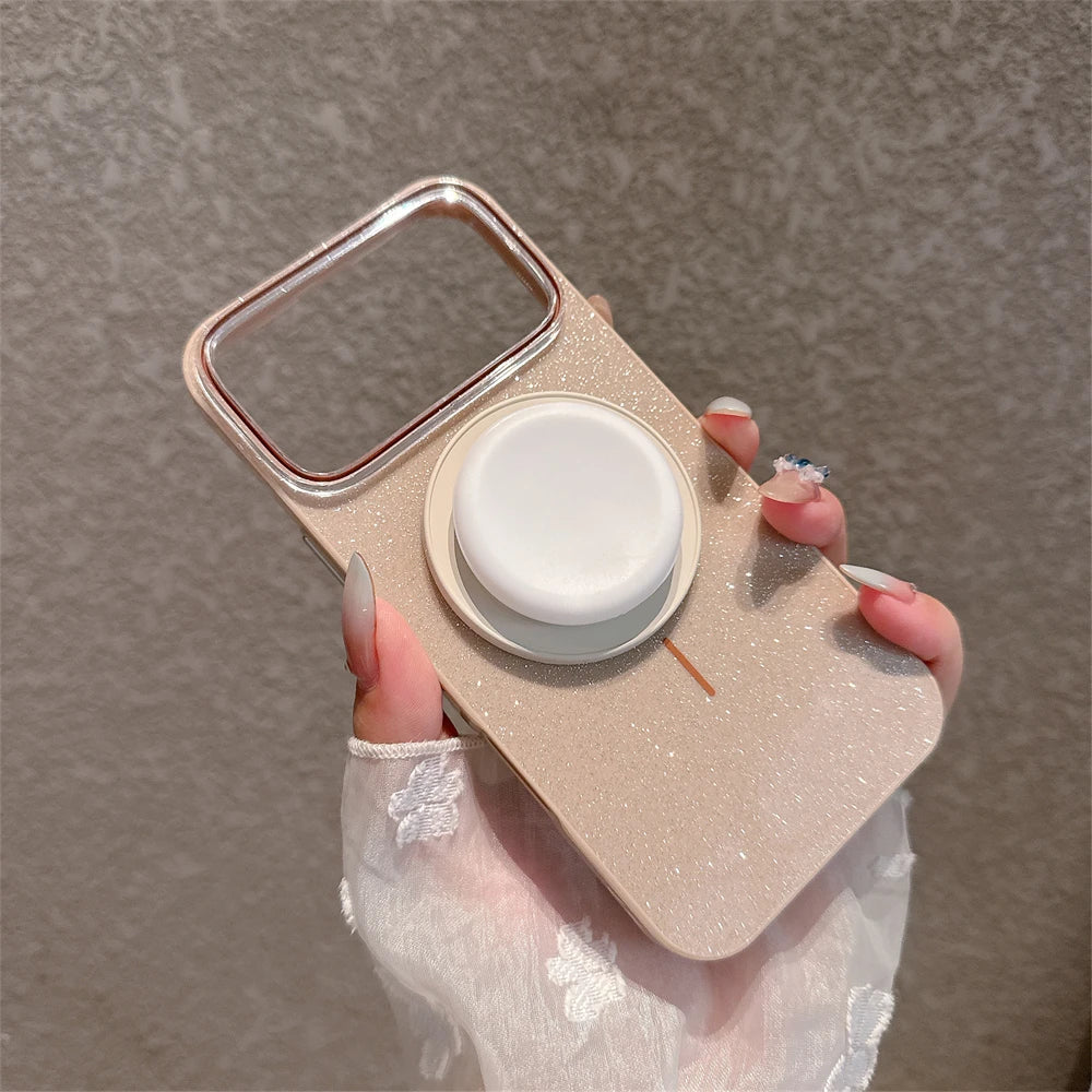 【カラーポップグリップ】キラキラ グリッター ラメ スタンド付き パステルカラー スマホケース|iPhone対応 #250311
