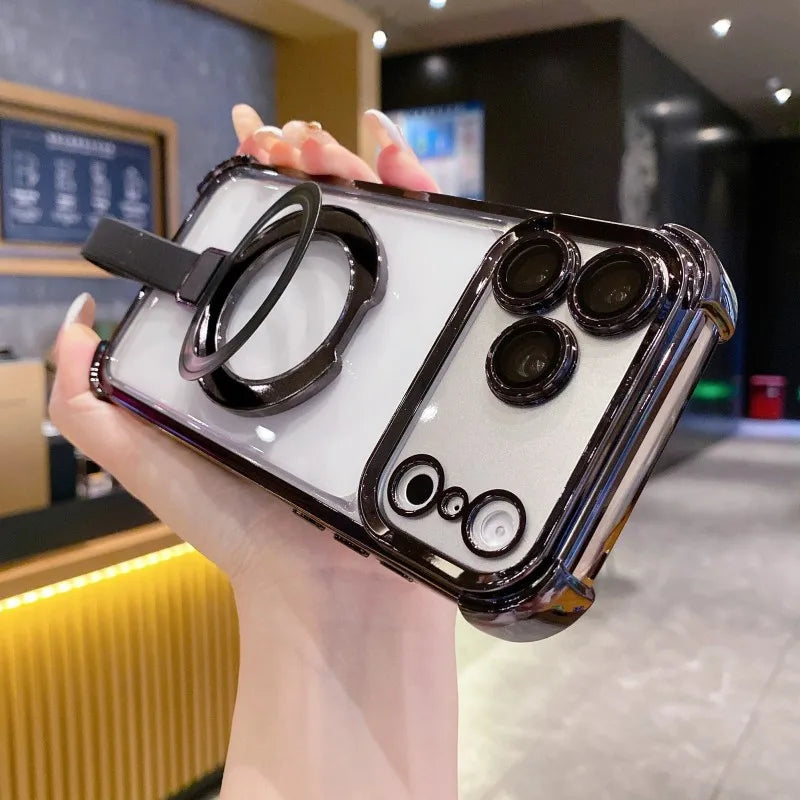 クリアメタルリング ケース|透明 × カラーフレーム iPhoneケース #240406