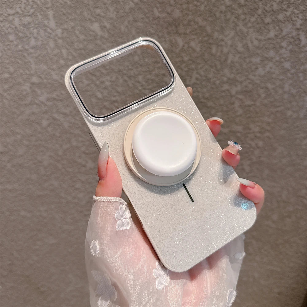 【カラーポップグリップ】キラキラ グリッター ラメ スタンド付き パステルカラー スマホケース|iPhone対応 #250311