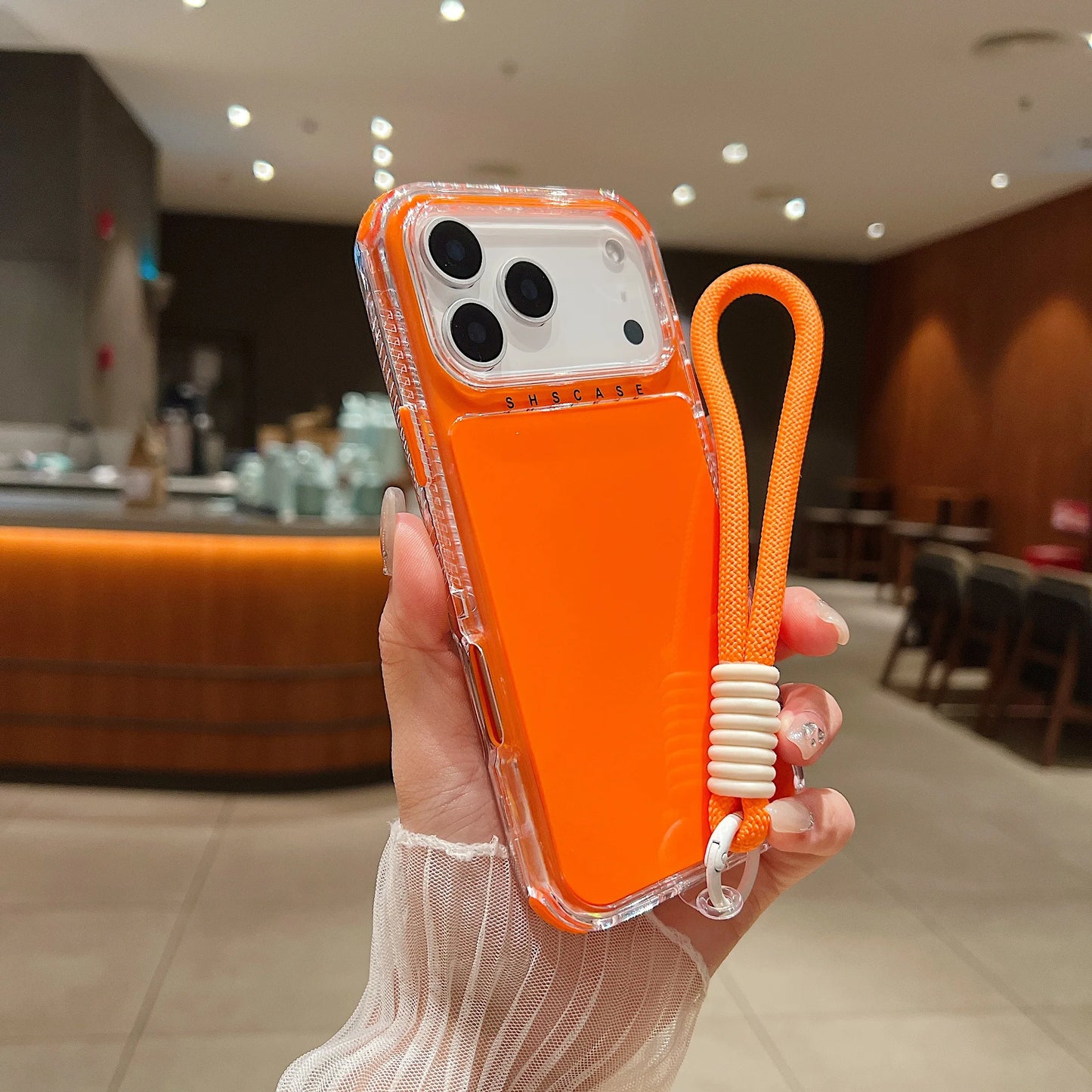 【ネオンシリーズ】カラフルクリアデザイン ストラップ付き スマホケース|iPhone対応 #251120