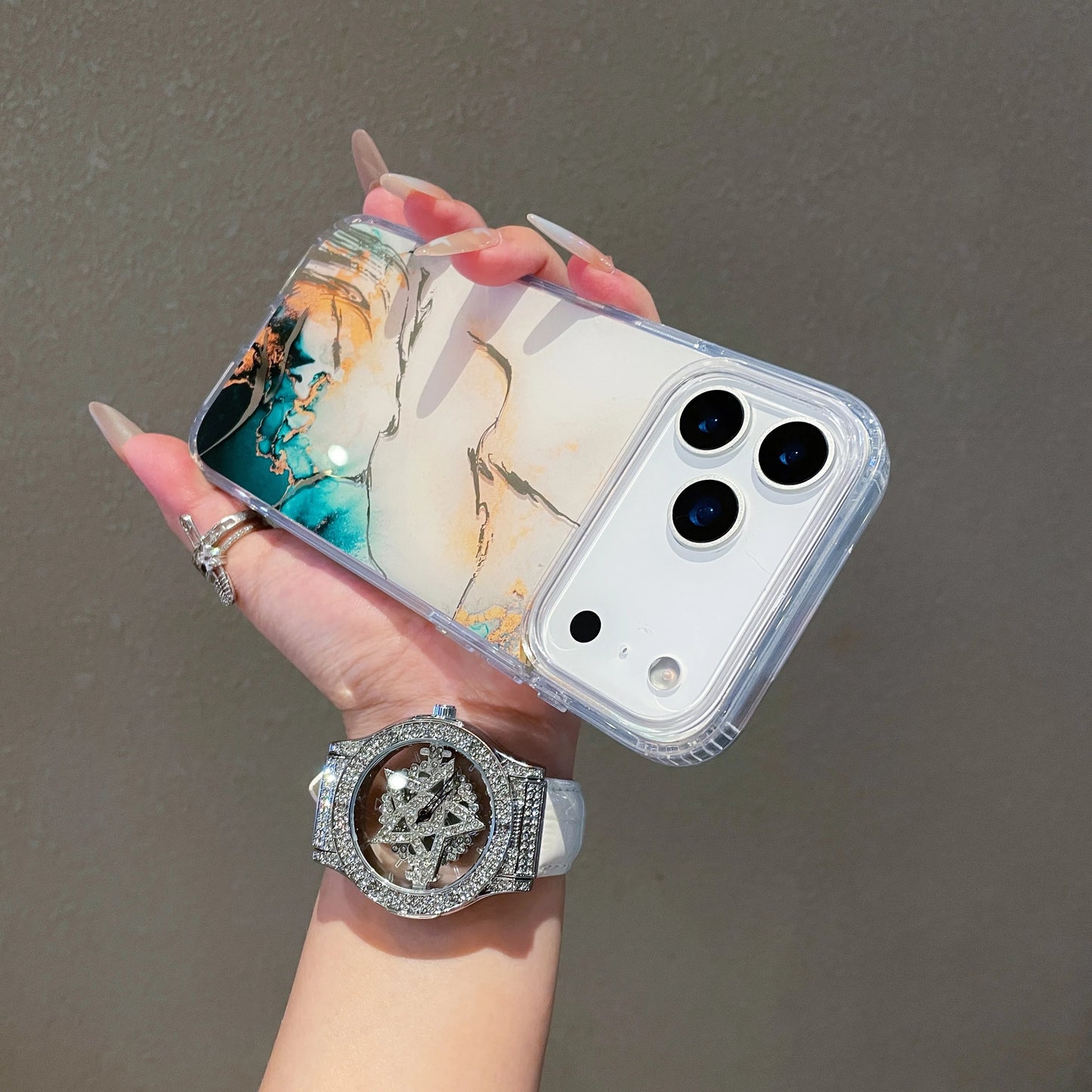 【大理石風】 マーブル柄 水彩デザイン iPhoneケース|透明感 TPU ソフト 耐衝撃 スマホカバー 高級感 アート風 スタイリッシュ|iPhone対応 #251229