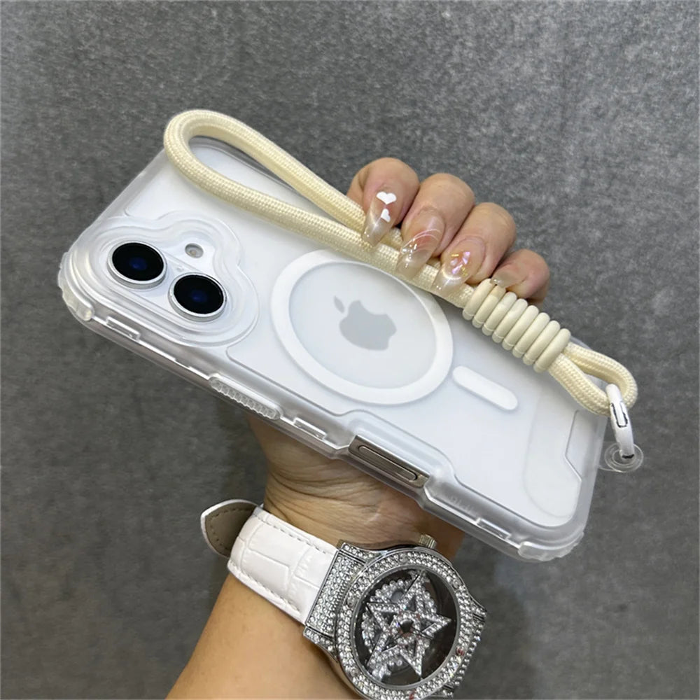 【ネオンカラー】マットクリア ロープストラップ付き スマホケース|iPhone対応 #250803