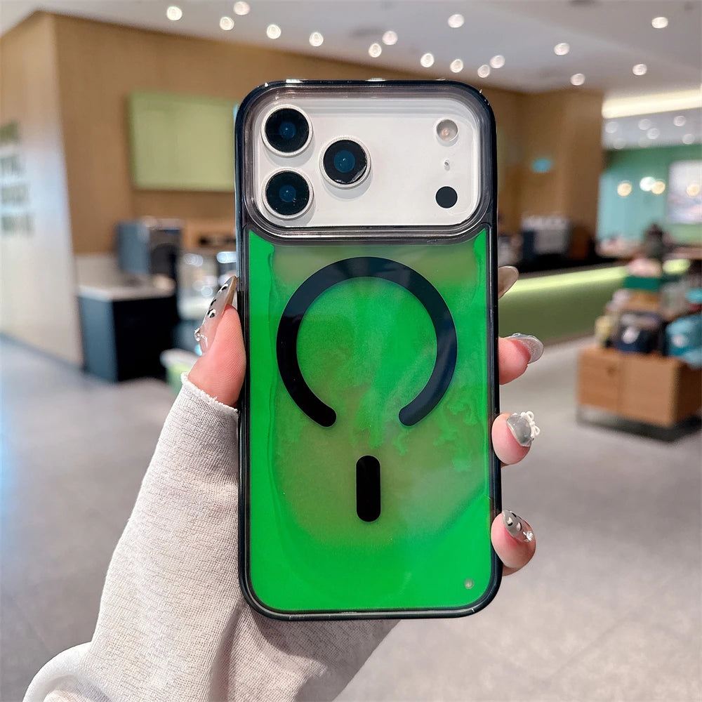 【流れるシリーズ】ネオンカラー 発光 クリアケース|iPhone対応 #240903