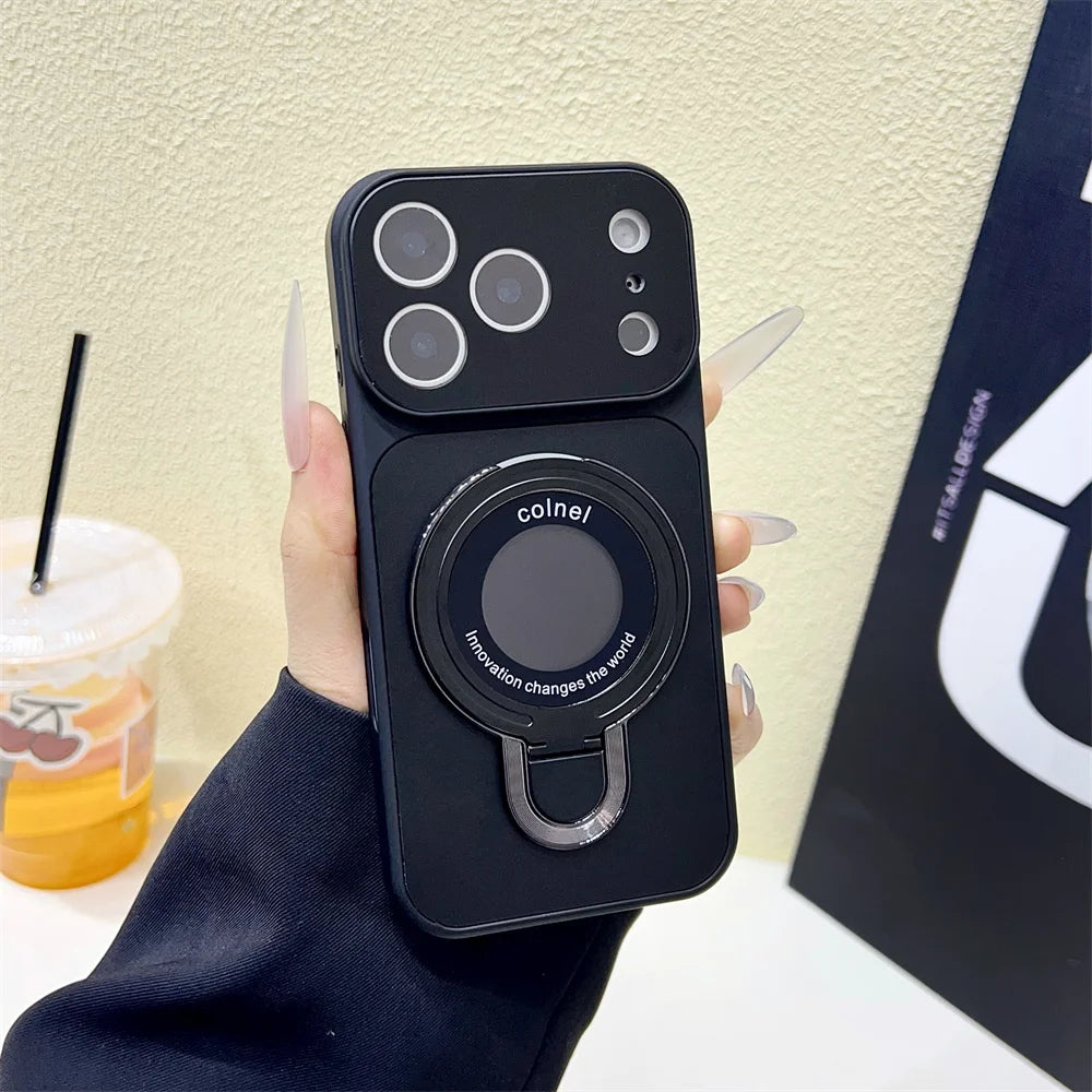 ミニマルリング マットケース|シンプルカラー・折りたたみリング付き iPhoneケース #240402