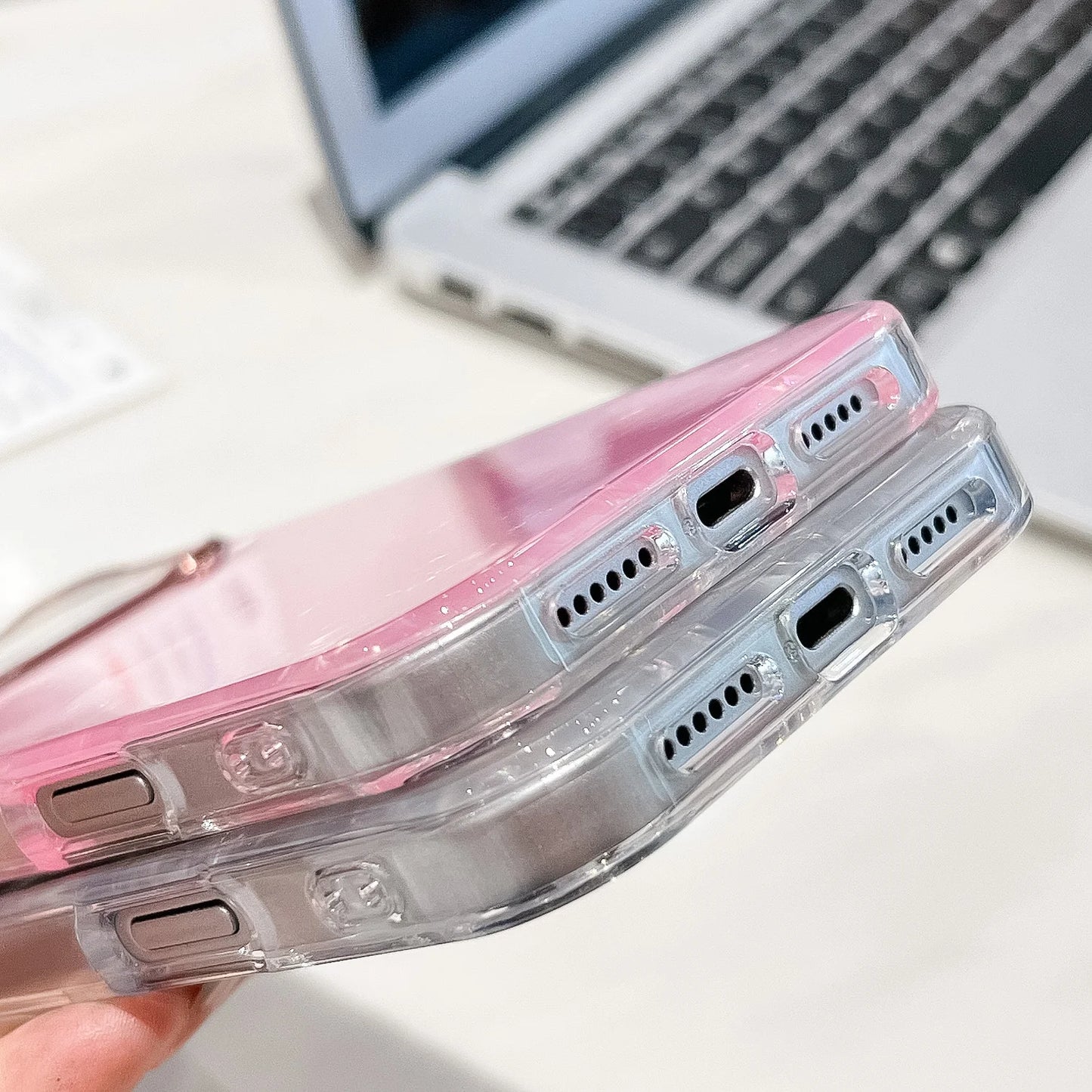 【マーブルシリーズ】大理石風 光沢パール調 クリアフレーム スマホケース|iPhone対応 #251201