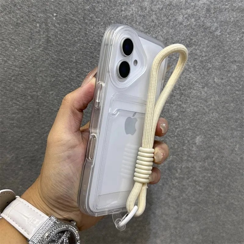 【クリア×ネオンフレーム】カード収納スマホケース|iPhone対応 #250807