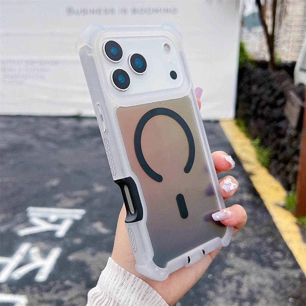 【ワイヤレス充電対応シリーズ】グラデーションカラー 反射 クリア おしゃれスマホケース|iPhone対応 #251101