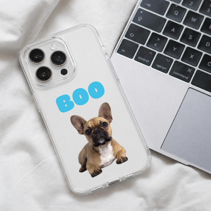【ウチのコCASE】選べるフォント＆カラー ペット写真カスタム クリア iPhoneケース｜名入れ対応 #230909