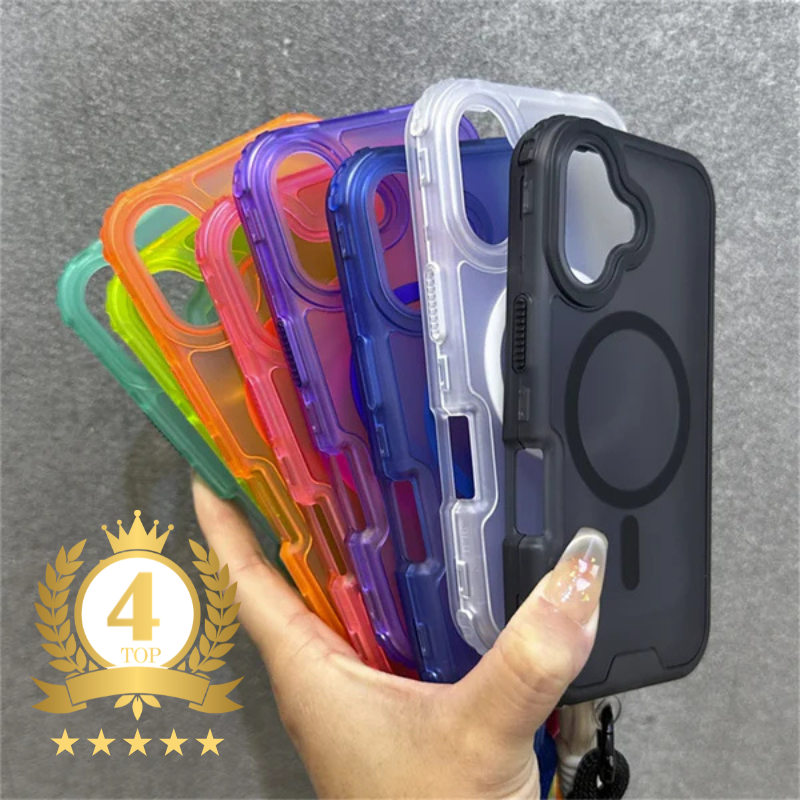 【ネオンカラー】マットクリア ロープストラップ付き スマホケース｜iPhone対応 #250803