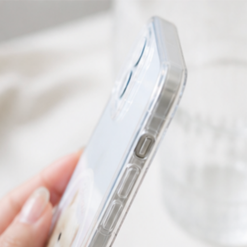 【ウチのコCASE】ペット写真カスタム クリア iPhoneケース｜名入れ対応・Magnetデザイン #231015