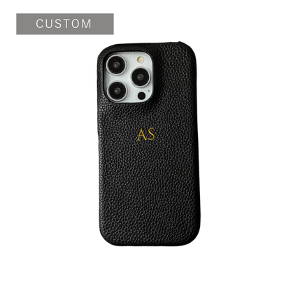 【カスタムシリーズ】クラシック イニシャル 高級感 レザー調 名入れスマホケース｜iPhone対応 #250326