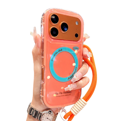 【Magnet内蔵】クリア カラーポップ ロープストラップ スマホケース｜iPhone対応 #250215