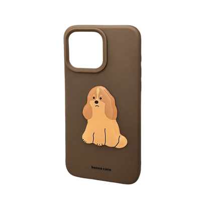 【ボヌールドッグ】くすみパステル×わんこモチーフ スマホケース｜iPhone対応 #250220